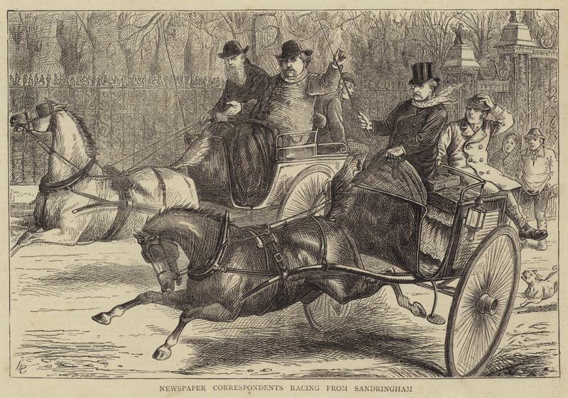 Krantenverslaggevers racen vanuit Sandringham door William Ralston