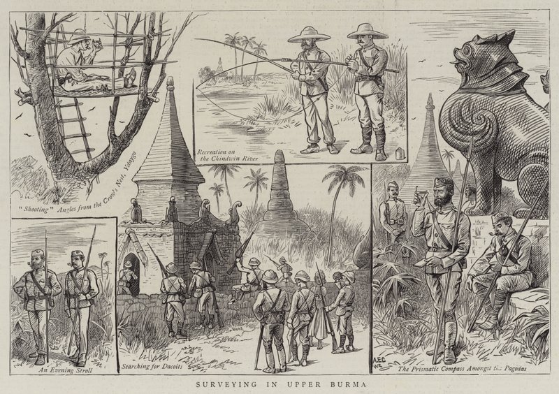 Landmeten in Opper-Birma door William Ralston