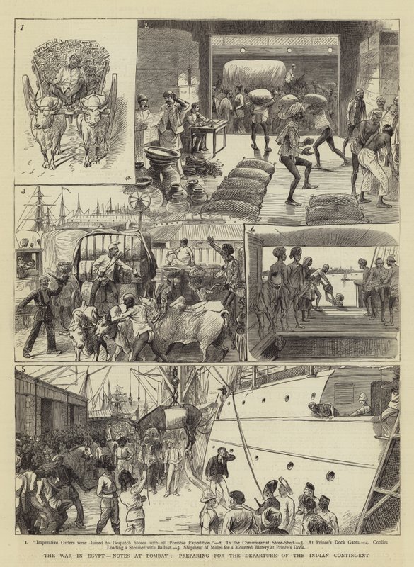De Oorlog in Egypte, Aantekeningen in Bombay, voorbereiding voor het Vertrek van het Indiase Contingent door William Ralston