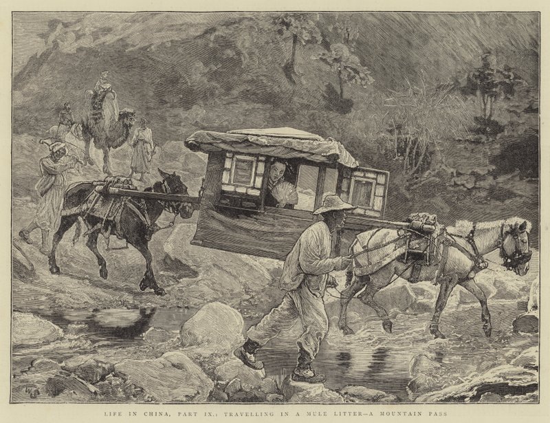 Leven in China, Deel IX, Reizen in een muilezel draagstoel, een bergpas door William Small