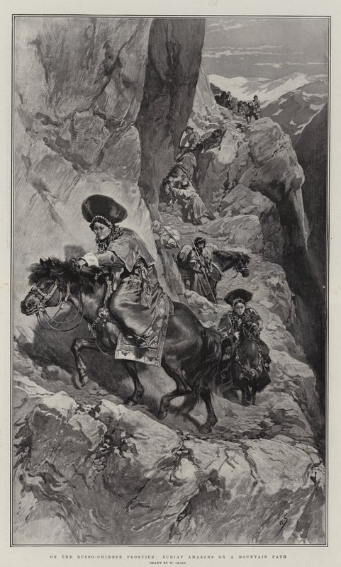 Aan de Russisch-Chinese Grens, Buriat Amazones op een Bergpad door William Small
