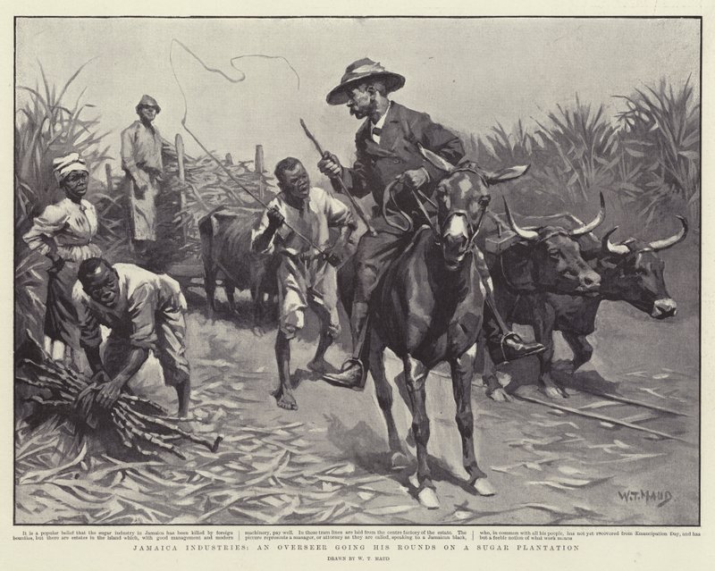 Jamaica Industrieën, een Opzichter doet zijn ronde op een Suikerplantage door William T. Maud