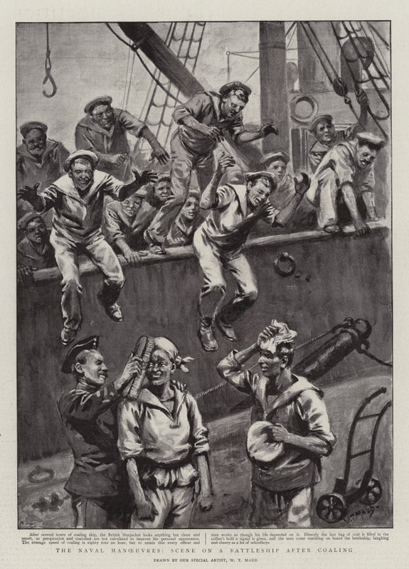 De Marine Manoeuvres, Scene op een Slagschip na het Bunkeren door William T. Maud
