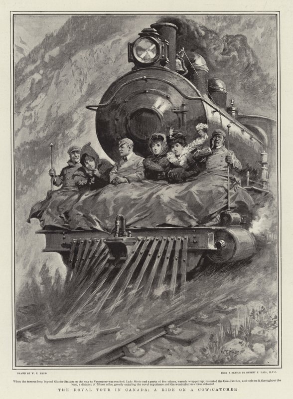 De koninklijke tour in Canada, een rit op de koeienvanger door William T. Maud