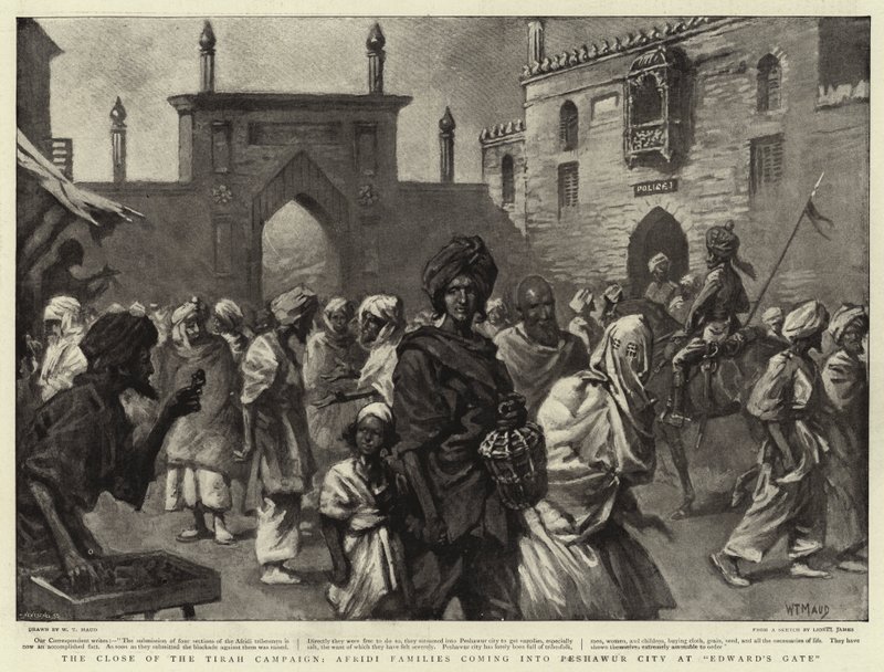 Het einde van de Tirah-campagne, Afridi-families komen Peshawur City binnen bij Edward