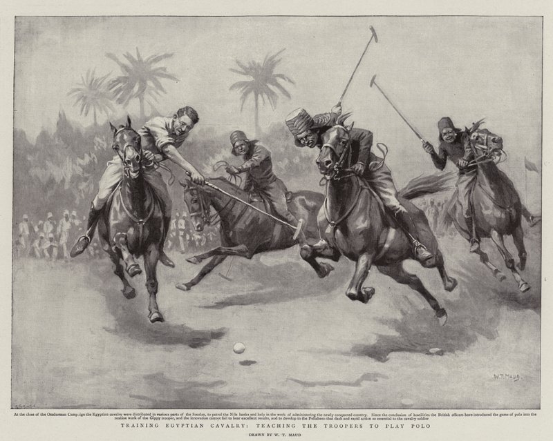 Egyptische cavalerie trainen, de troopers leren polo spelen door William T. Maud