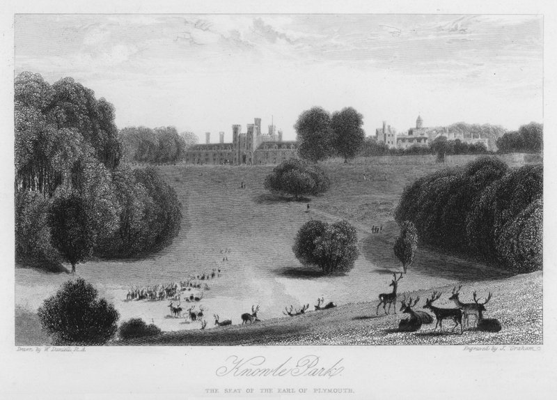 Knowle Park, de zetel van de Graaf van Plymouth door William (after) Daniell
