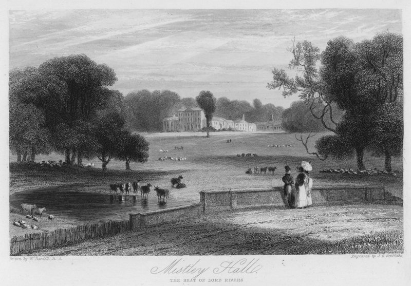Mistley Hall, de zetel van Lord Rivers door William (after) Daniell