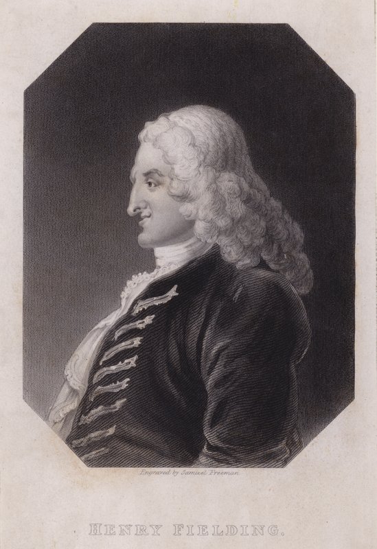 Henry Fielding, Engelse romanschrijver en toneelschrijver (gravure) door William (after) Hogarth