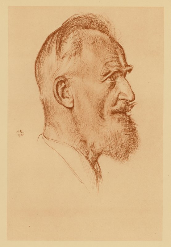 Portret van George Bernard Shaw door William (after) Rothenstein