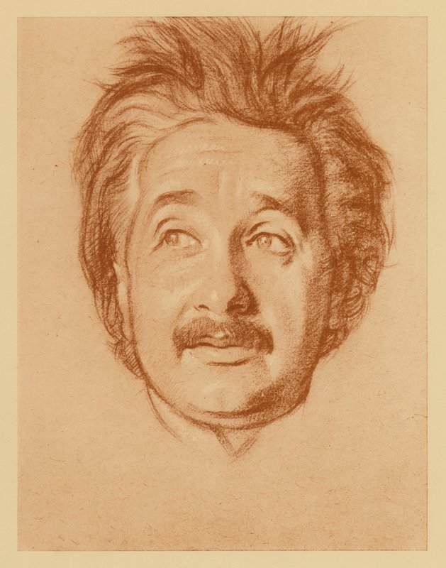 Portret van Professor Albert Einstein door William (after) Rothenstein