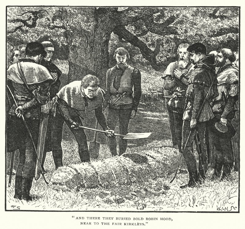 Robin Hoods dood en begrafenis (gravure) door William (after) Small