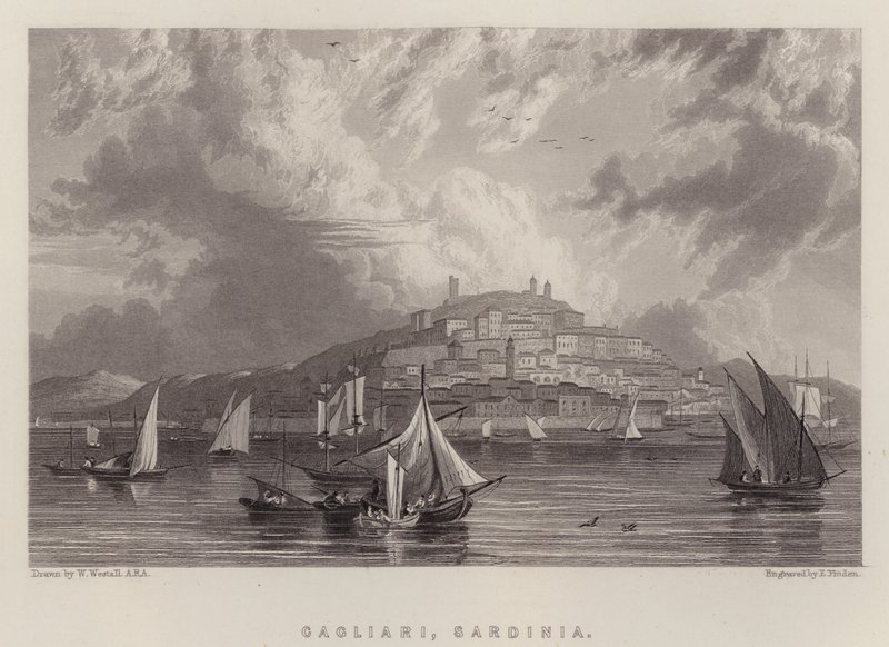 Cagliari, Sardinië door William (after) Westall