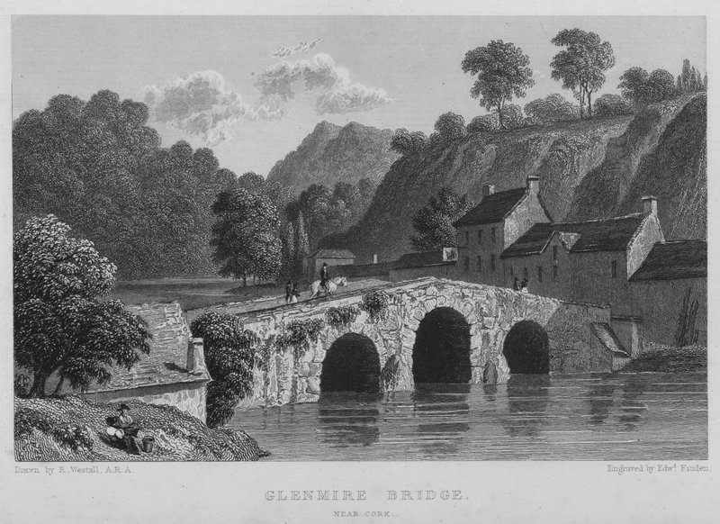Glenmire Brug, nabij Cork door William (after) Westall