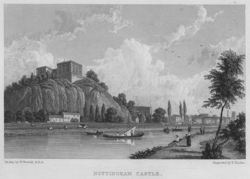 Nottingham Kasteel door William (after) Westall