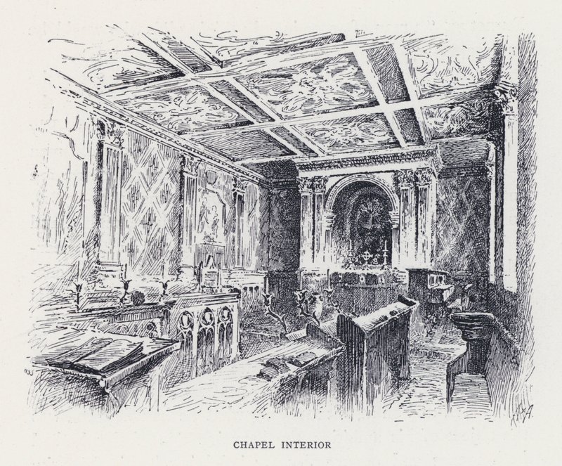 Kapel Interieur (gravure) door William Alexander Ansted