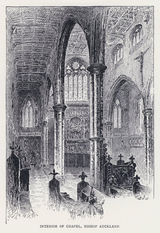 Interieur van de Kapel, Bishop Auckland (gravure) door William Alexander Ansted