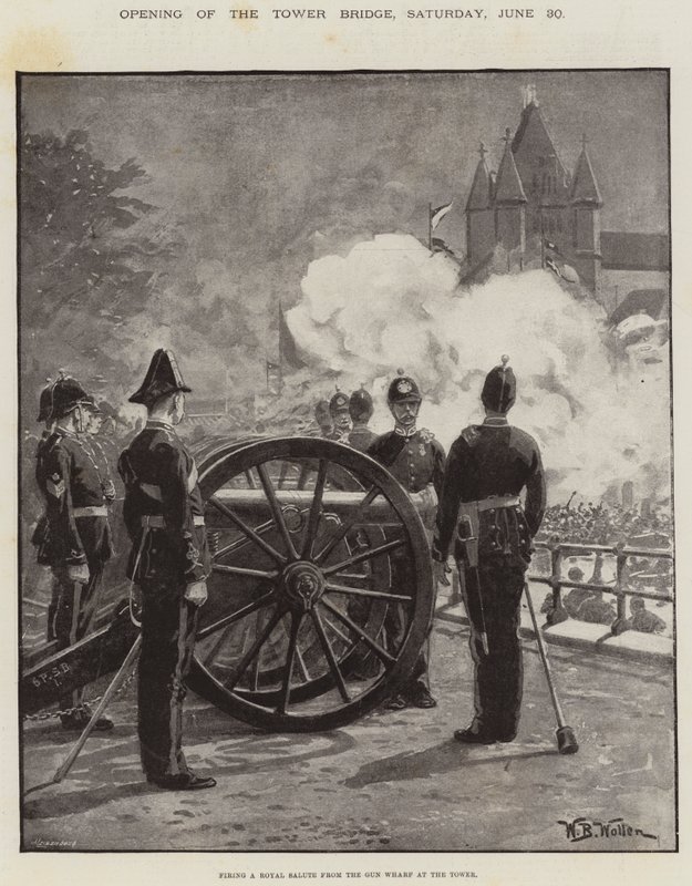 Opening van de Tower Bridge, zaterdag 30 juni door William Barnes Wollen