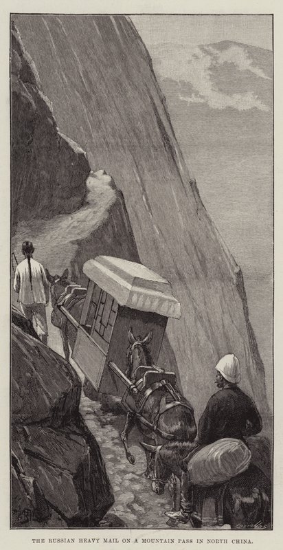 De Russische Zware Post op een Bergpas in Noord-China door William Barnes Wollen