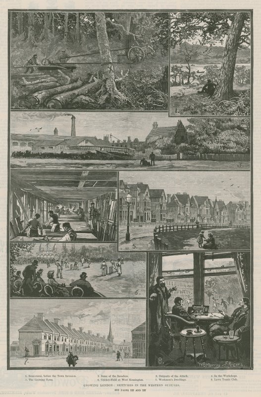 Groeiend Londen; schetsen in de westelijke buitenwijken door William Bazett Murray