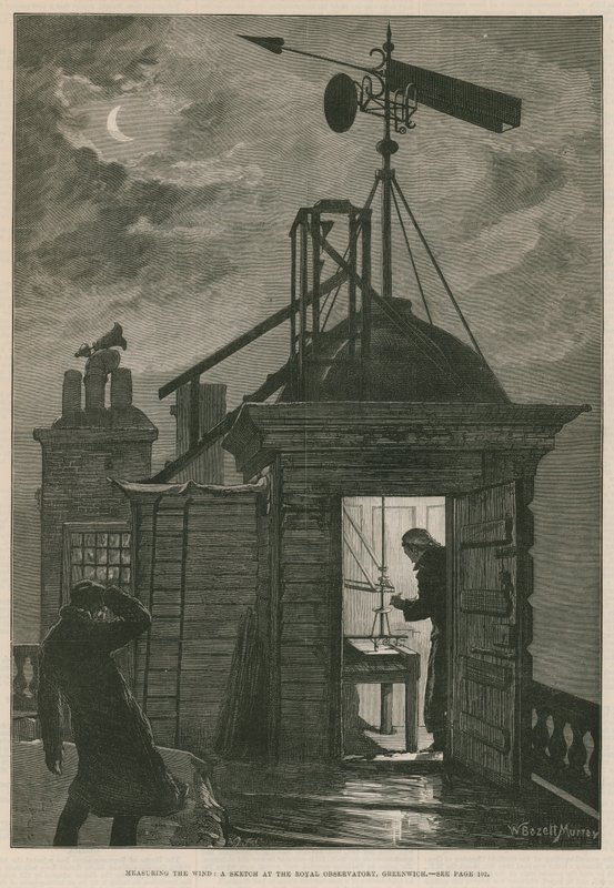 De wind meten; Een schets bij het Koninklijk Observatorium, Greenwich door William Bazett Murray