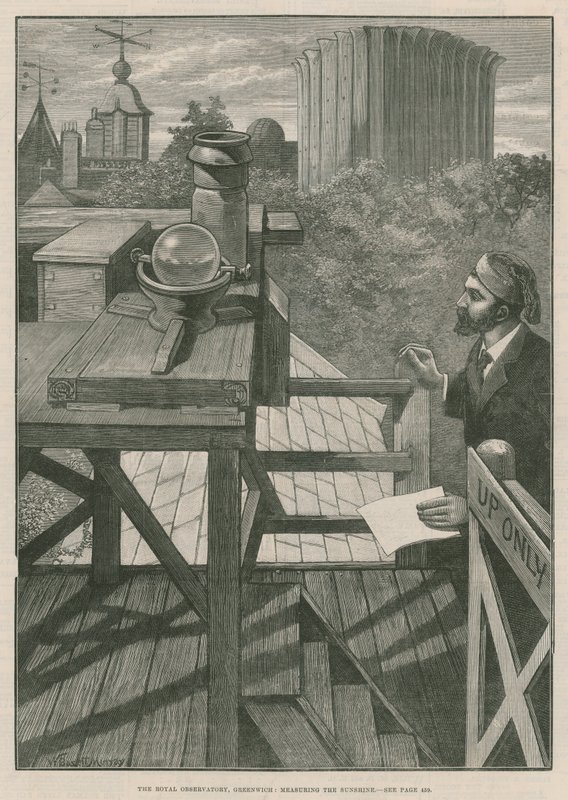 Het Koninklijk Observatorium, Greenwich; Het meten van de zonneschijn door William Bazett Murray