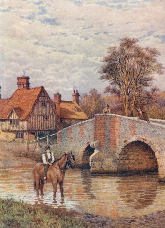 Eynsford Brug, aan de Darent door William Biscombe Gardner
