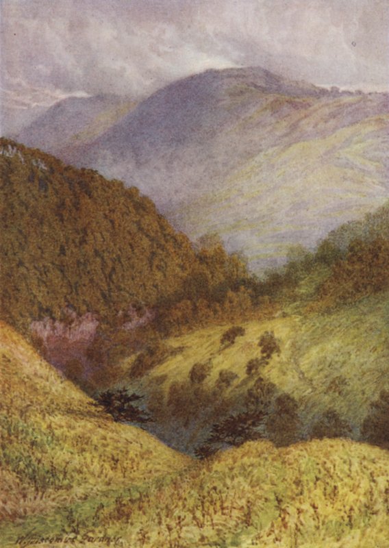 Uitzicht op Chee Dale, High Tor in de verte door William Biscombe Gardner