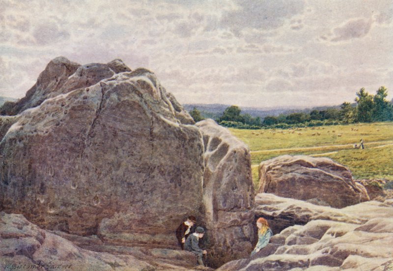 Kijkend naar de Happy Valley vanaf de rotsen op de Common, Tunbridge Wells door William Biscombe Gardner