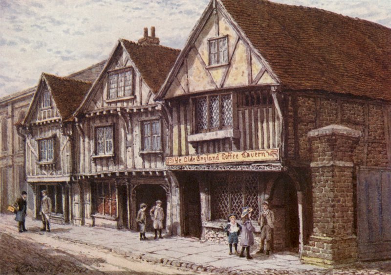 Oude Huizen in West Street, Faversham door William Biscombe Gardner
