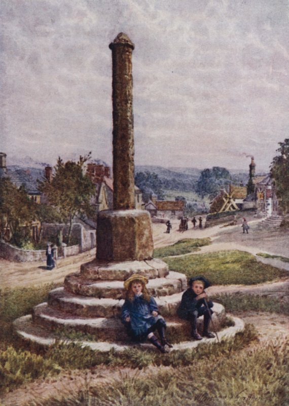 Het oude kruis, Great Longstone door William Biscombe Gardner