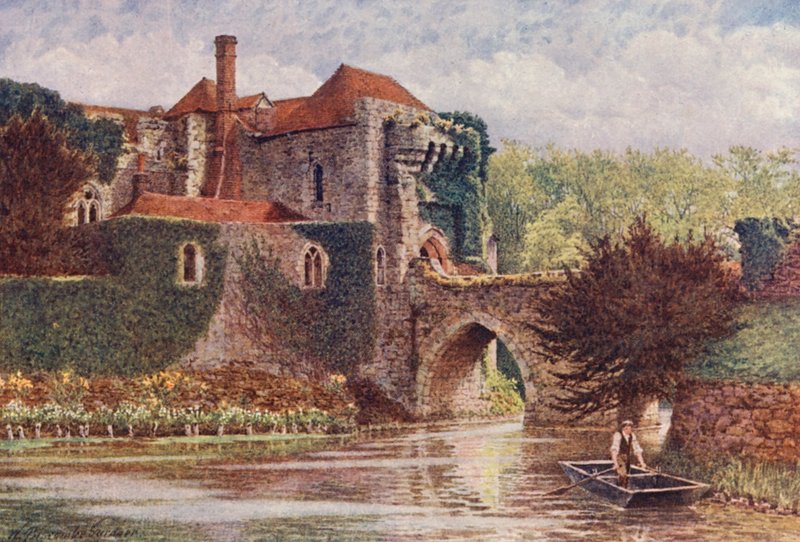 De Oude Poort en Brug, Leeds Castle door William Biscombe Gardner