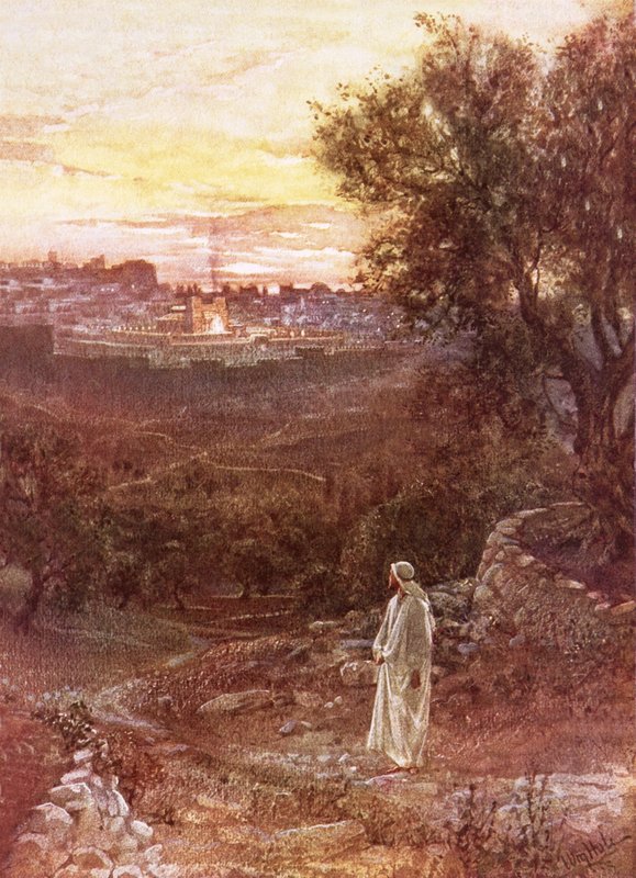 Jezus op de Olijfberg door William Brassey Hole