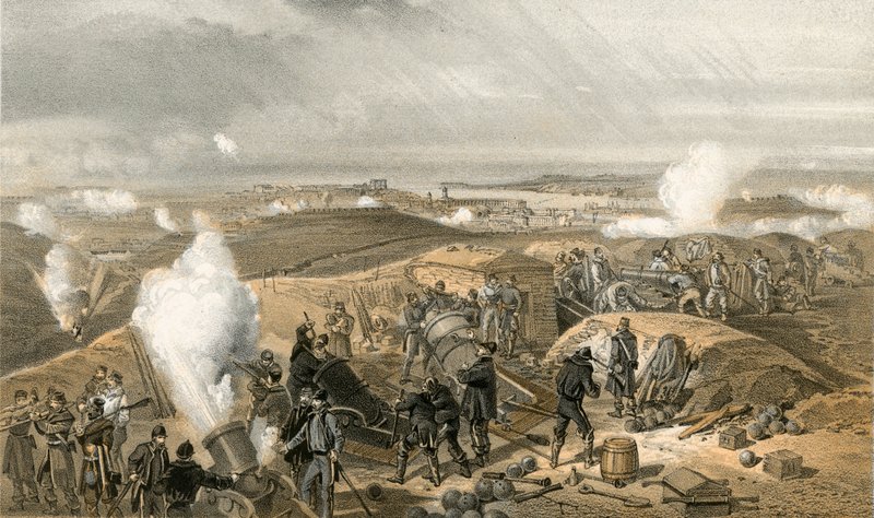 Een hete dag in de Batterijen door William Crimea Simpson