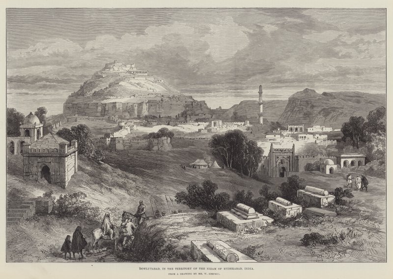 Dowlutabad, in het gebied van de Nizam van Hyderabad, India door William Crimea Simpson