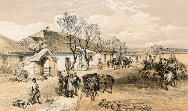 Hoofdkwartier van Lord Raglan in Khutor-Karagatch door William Crimea Simpson