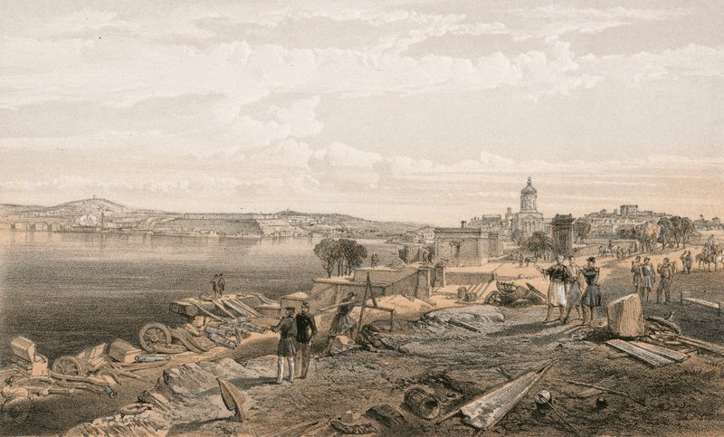 Sebastopol vanaf de achterkant van Fort Nicholas, kijkend naar het zuiden door William Crimea Simpson