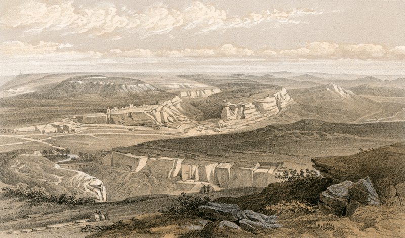 De ruïnes van Inkermann en de Stad van Grotten door William Crimea Simpson