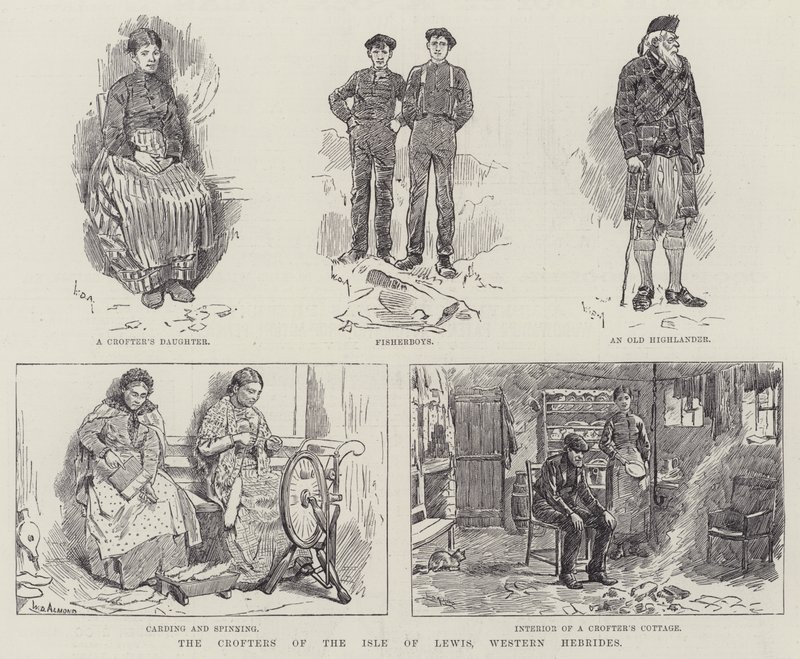 De Crofters van het eiland Lewis, Westelijke Hebriden door William Douglas Almond