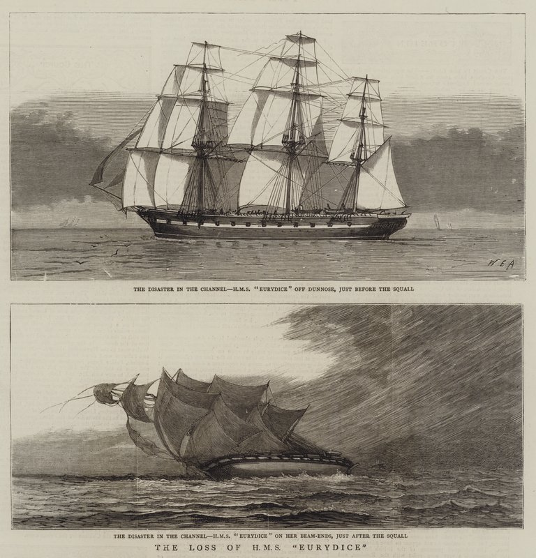 Het Verlies van HMS Eurydice door William Edward Atkins