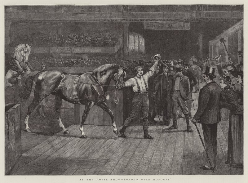 Op de Paardenshow, beladen met Eerbewijzen door William Frank Calderon