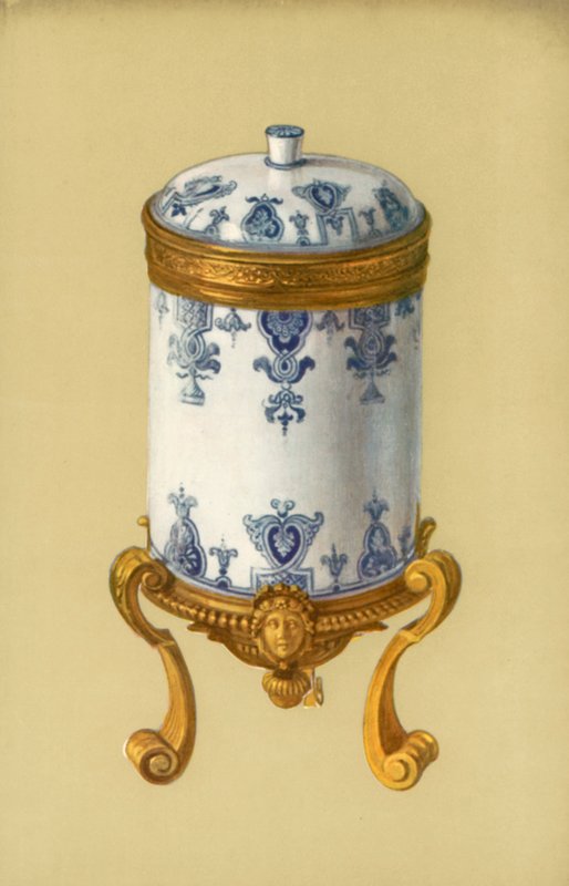 Toiletpot, St Cloud, met Ormolu Mount (kleur litho) door William Gibb
