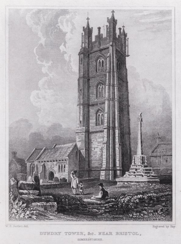 Dundry Toren, etc nabij Bristol, Somersetshire (gravure) door William H. Bartlett