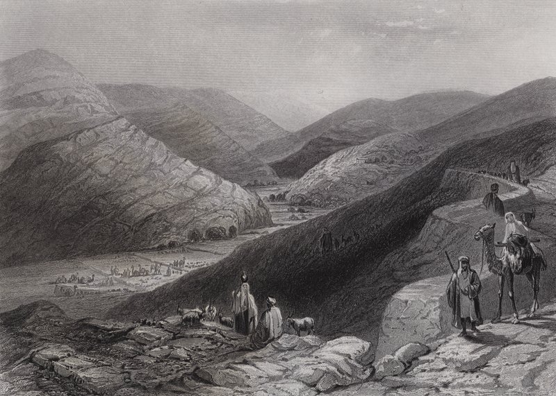 Etham, nabij Bethlehem (gravure) door William H. Bartlett