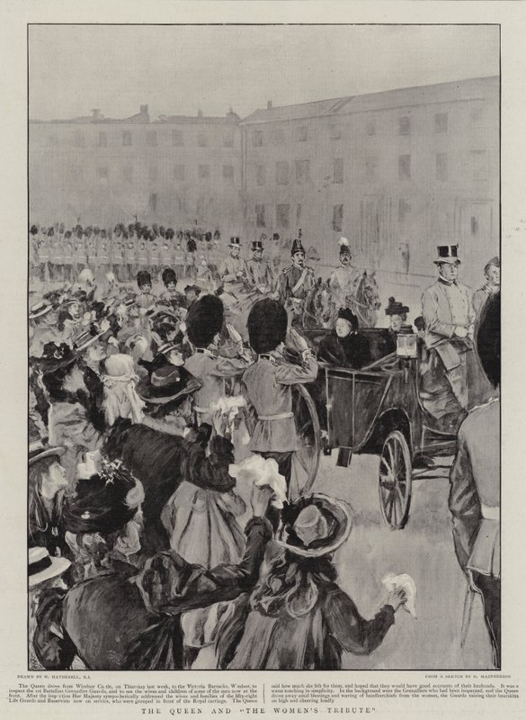 De koningin en het eerbetoon van de vrouwen door William Hatherell