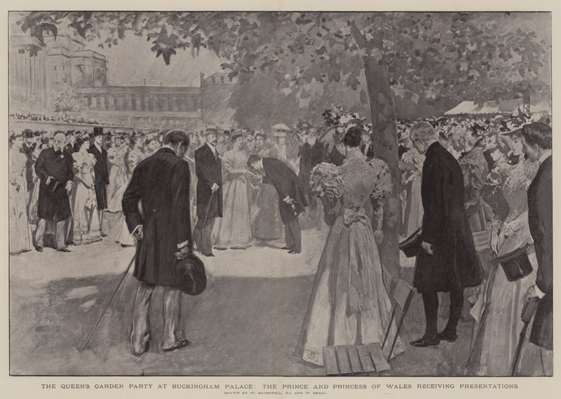 Het Tuinfeest van de Koningin in Buckingham Palace, de Prins en Prinses van Wales ontvangen Presentaties door William Hatherell