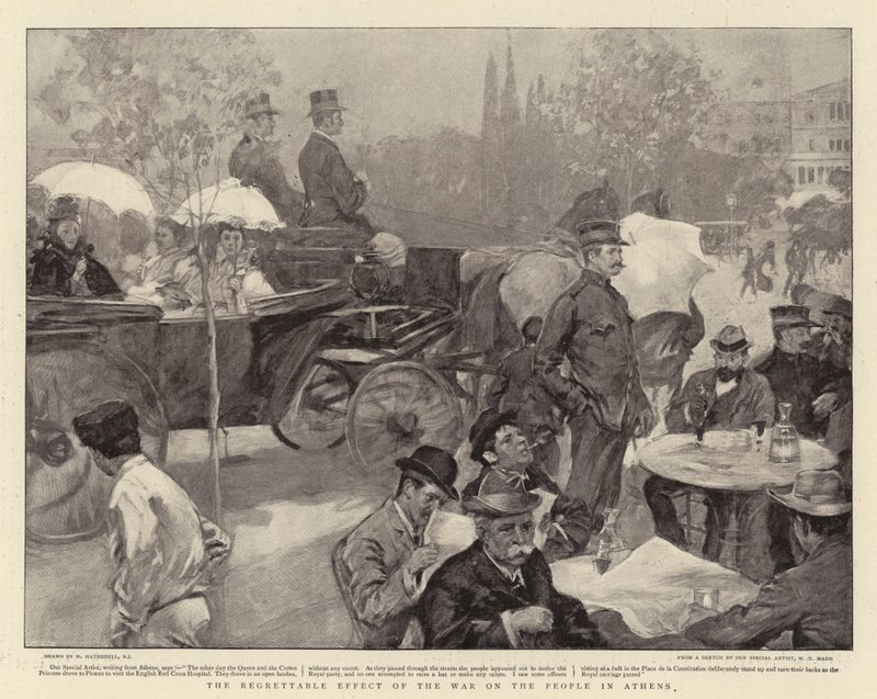 Het betreurenswaardige effect van de oorlog op de mensen in Athene door William Hatherell