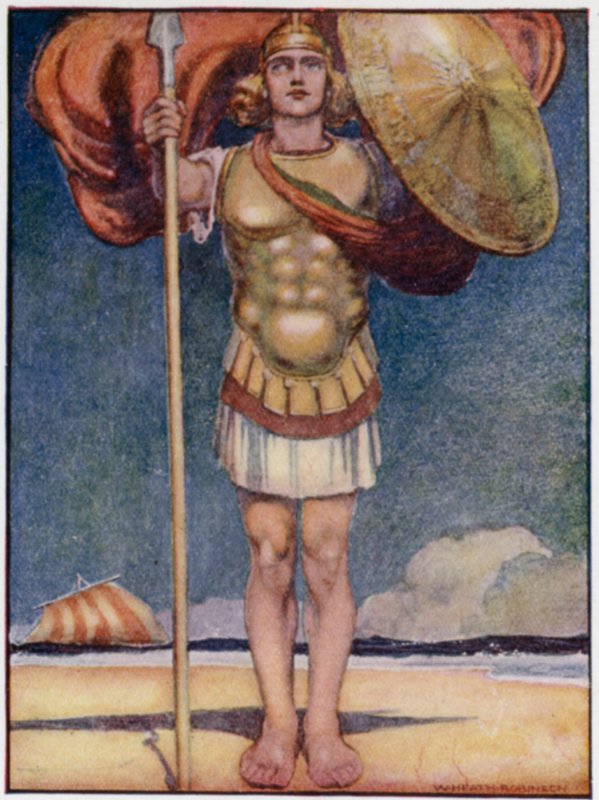 Achilles, snelste van voet, en dapperste van alle Griekse helden door William Heath Robinson