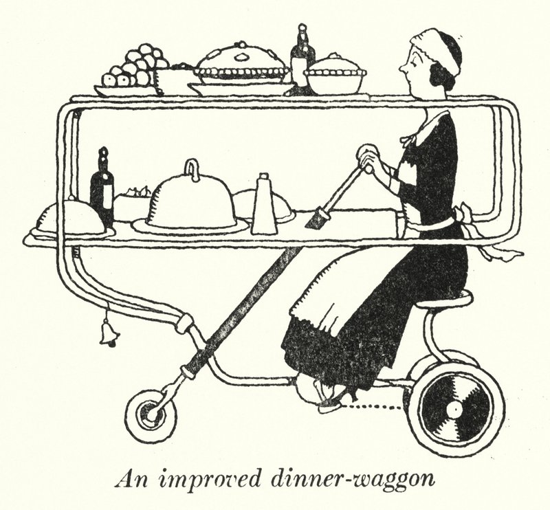 Een verbeterde dinerwagen door William Heath Robinson
