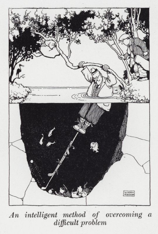 Een intelligente methode om een moeilijk probleem te overwinnen door William Heath Robinson